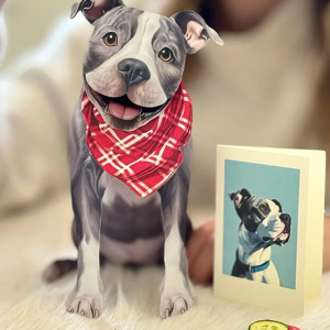 Gray Pit Bull Freshcut Pet Card