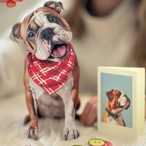 English Bulldog Freshcut Pet Card