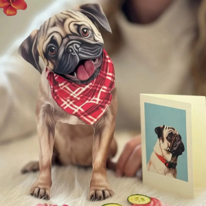 Pug Freshcut Pet Card