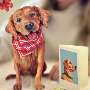 Golden Retriever Freshcut Pet Card