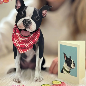 Boston Terrier Freshcut Pet Card