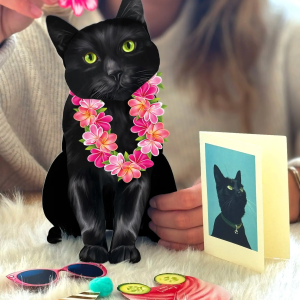 Black Cat Freshcut Pet Card