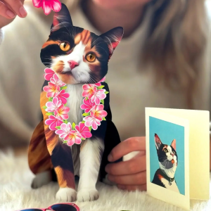 Calico Cat Freshcut Pet Card
