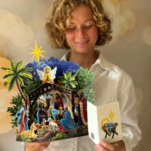 Mini Starlit Nativity Freshcut Flower Card