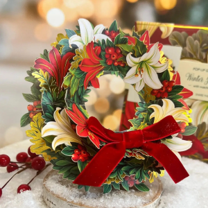 Mini Winter Joy Wreath Freshcut Flower Card