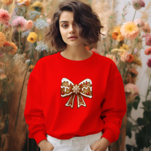 Gingerbread Bow Christmas Sweatshirt