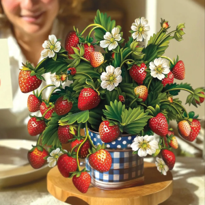 Strawberry Blossom Freshcut Flower Card