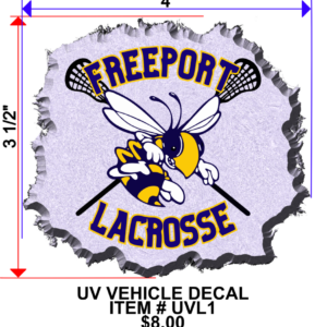 Lacrosse uv car decal